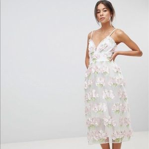 ASOS EDITION 3D Floral Cami Prom Midi Dress